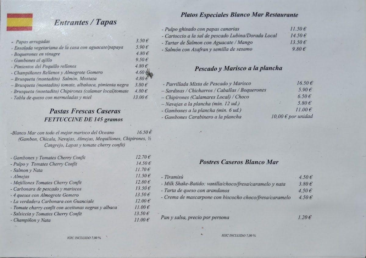 Menu Blanco Mar Restaurante Tenerife-8
